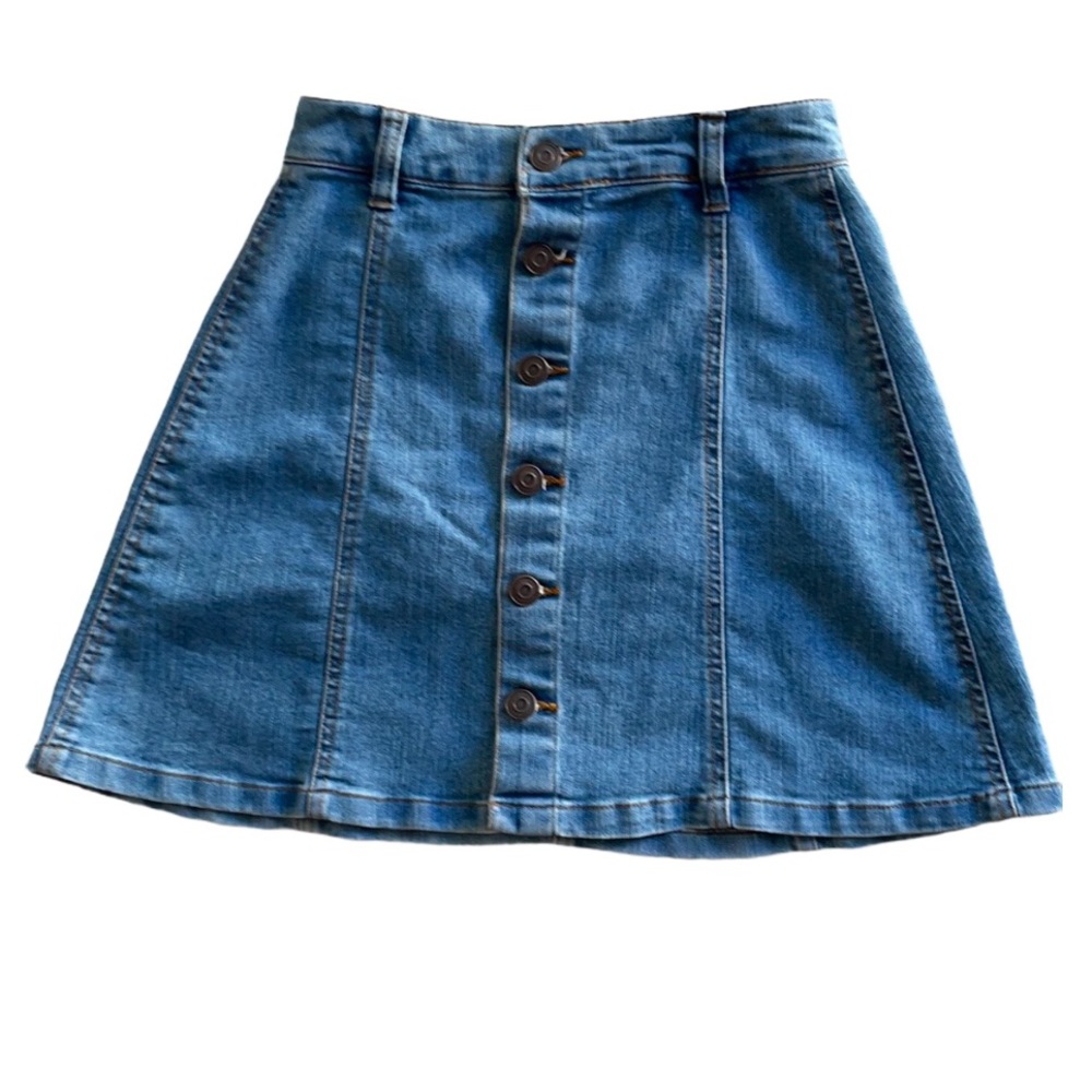 Button Up Jean Skirt